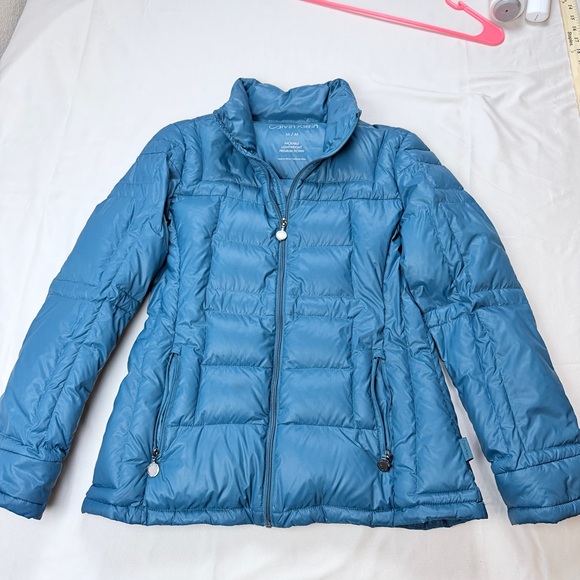 Calvin Klein Women's Teal Puffer 90% down Coat - Picture 2 of 11